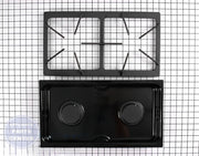 WHIRLPOOL BLACK COOKTOP TWO BURNER CARTRIDGE JGA8100ADB - Main view showing two burners for WPL Range/Stove/Oven