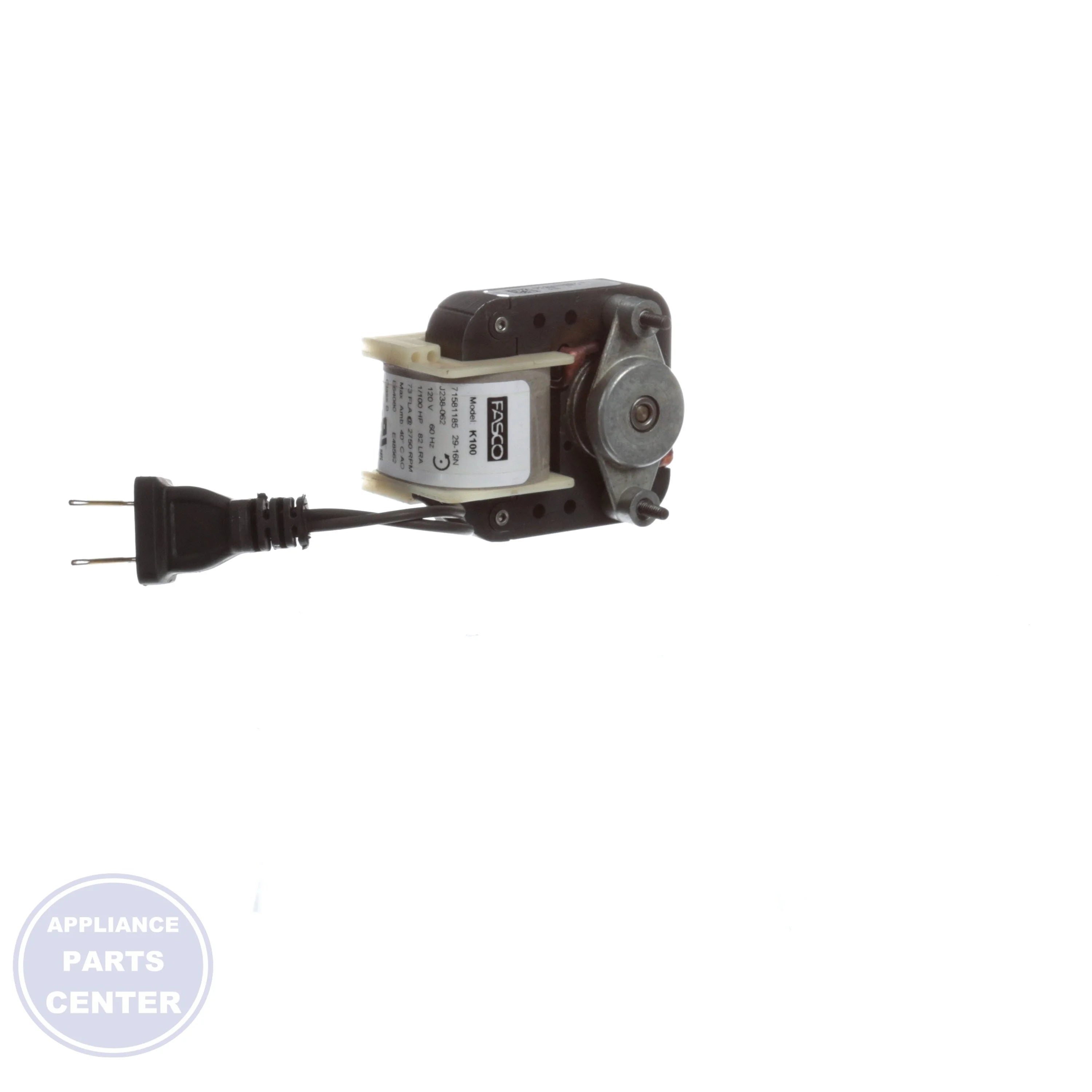 Fasco Fan And Heater Motor K100 - Detailed view of 2750 RPM rotation speed