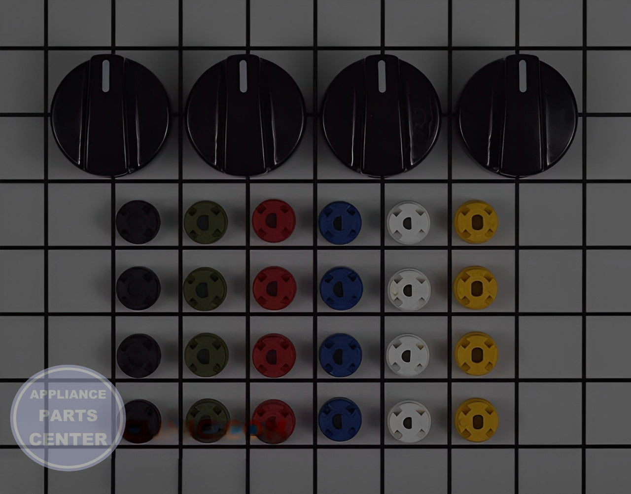 FRIGIDAIRE UNIVERSAL RANGE BLACK KNOB KIT KNOBKIT4B - Main view showing sleek design for WCI models