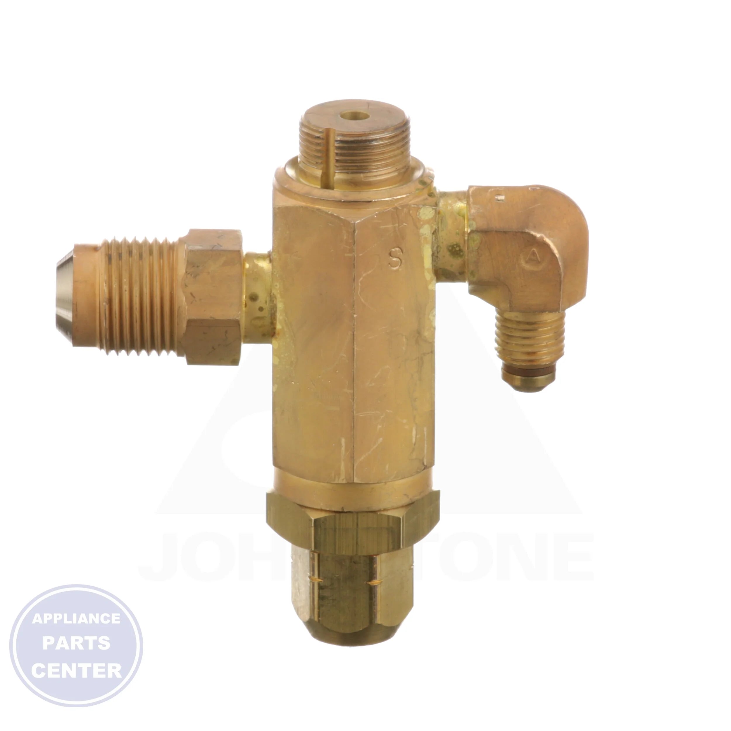 HFK Valve Body KT-20298-1 - Side view with 1/4' SAE Angled Inlet and 1/2' SAE Outlet