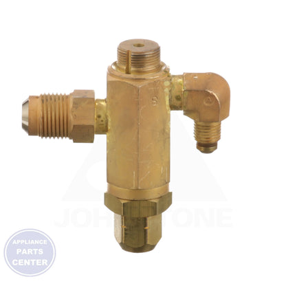 HFK Valve Body KT-20298-1 - Side view with 1/4' SAE Angled Inlet and 1/2' SAE Outlet