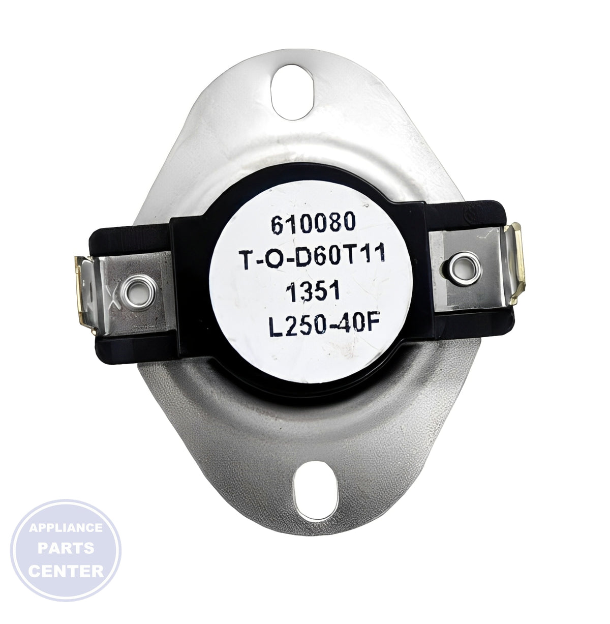 SUPCO THERMOSTAT 250 DEG 2 WIRE L250 - Side view with 2-wire connection and 250-degree capacity