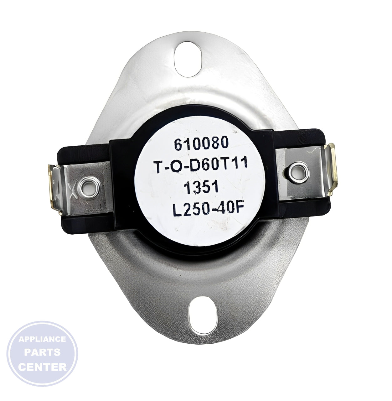 SUPCO THERMOSTAT 250 DEG 2 WIRE L250 - Side view with 2-wire connection and 250-degree capacity