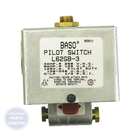 [Brand] Safety Pilot Switch L62GB-3 - Main view showing manual reset SPST switch action for various [Brand] models