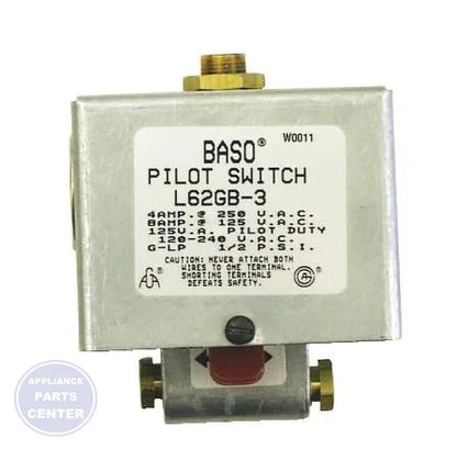 [Brand] Safety Pilot Switch L62GB-3 - Main view showing manual reset SPST switch action for various [Brand] models