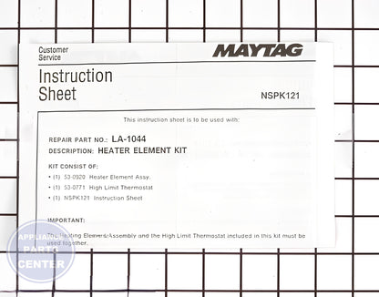 WHIRLPOOL HEATING ELEMENT LA-1044 - Detailed view of 5000 watts power capacity