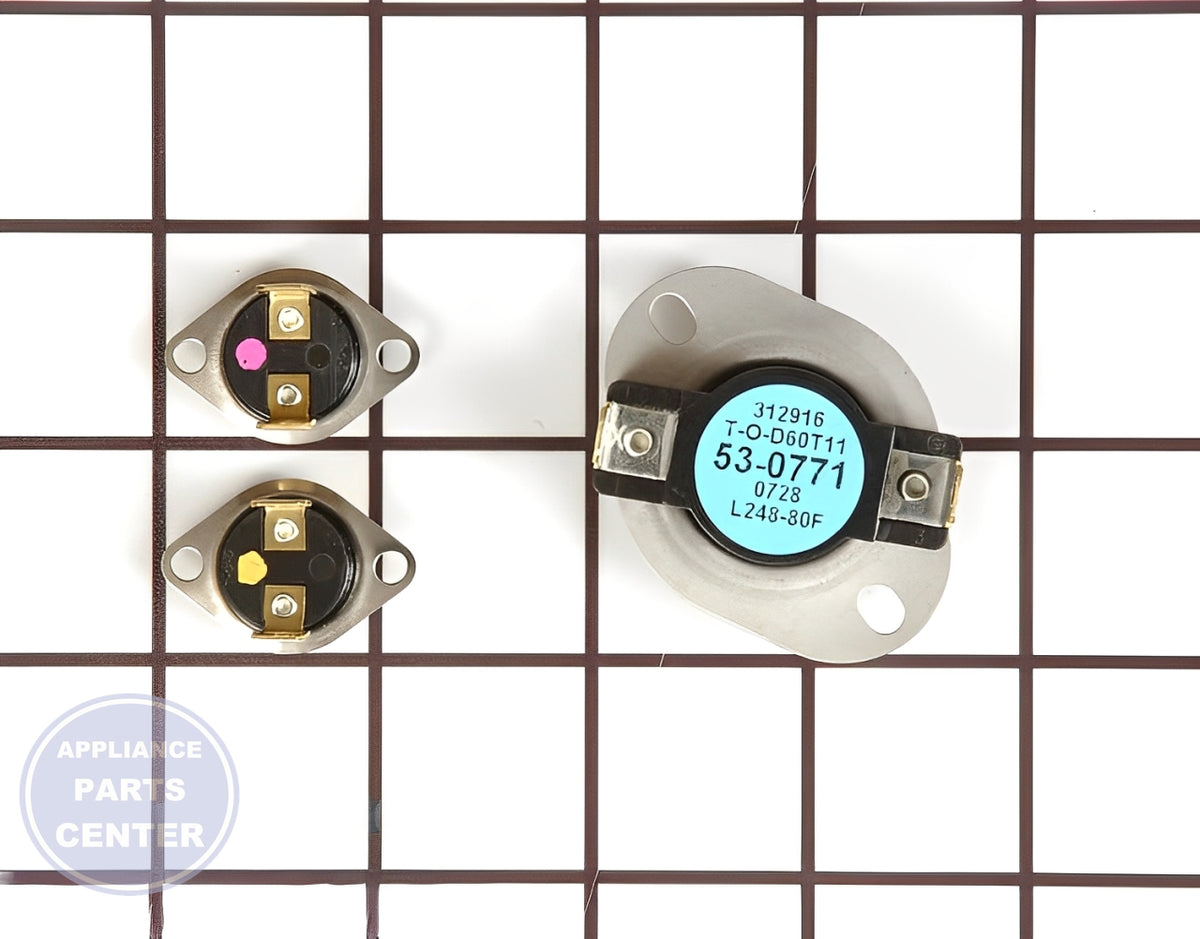 WHIRLPOOL DRYER THERMAL FUSE LA-1053 - Main view showing safety features for WPL Dryer models