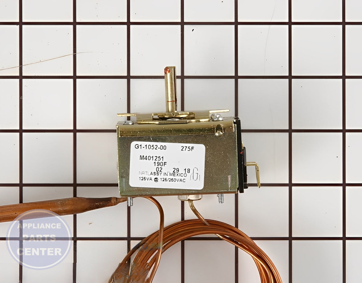 Thermostat M401251P - Side view with temperature range 50°F to 250°F