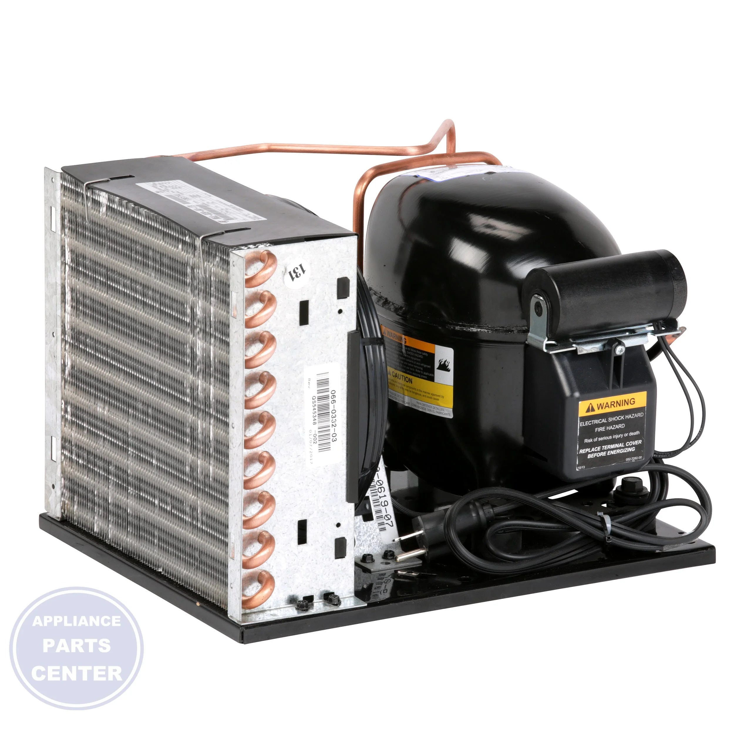 Low Temp Welded Condensing Unit M6JL-H030-IAA-177 - Side view with specific measurements and specs