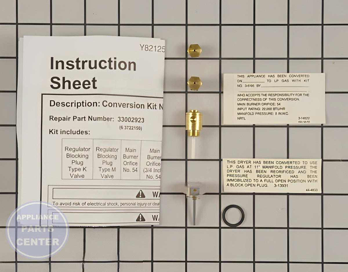 WHIRLPOOL LP GAS CONVERSION KIT MAL9000AXX - Detailed view of gas burner & control valve