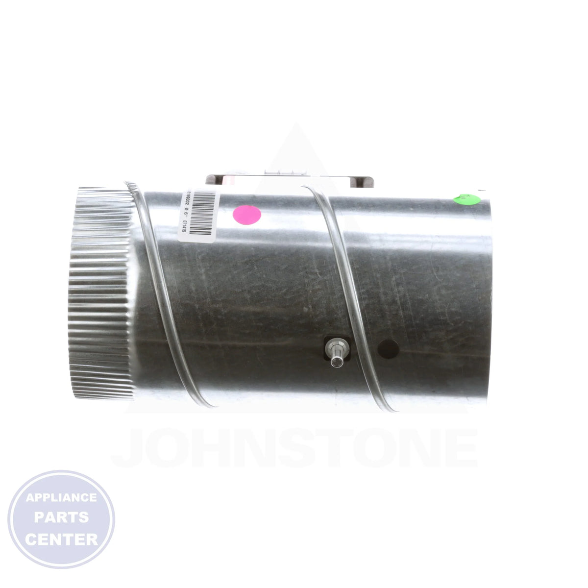 Modulating Automatic Round Damper MARD6 - Side view with 6" diameter specs