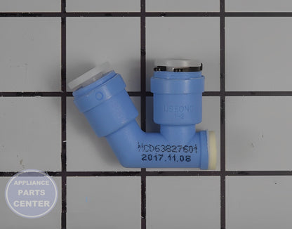 Kenmore Hose Connector MCD63827601 - Main view showing secure fitting for Kenmore Elite models
