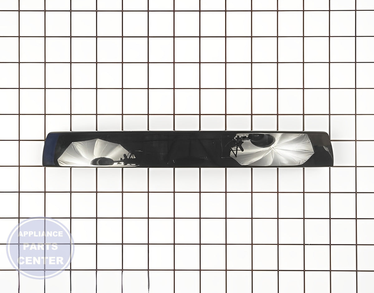 LG MICROWAVE OVEN DOOR HANDLE ASSEMBLY BLACK - Side view with precise measurements