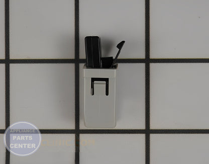 LG MICROWAVE OVEN SLIDE-OUT HOOD LOCKER MFG61979001 - Detailed view of durable latch with precise technical details