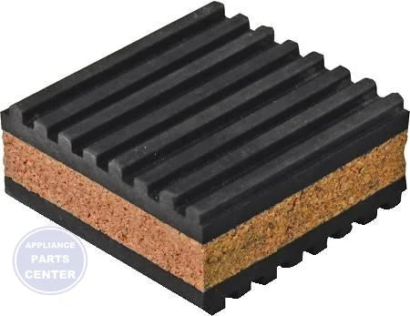 Rubber Cork Anti-Vibration Mounting Pad 2x2 - Main view showing corrugated design for R55-602 models