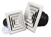 AirTec MV4S Plastic Ceiling Diffuser - Main view showing 4-way functionality for various models