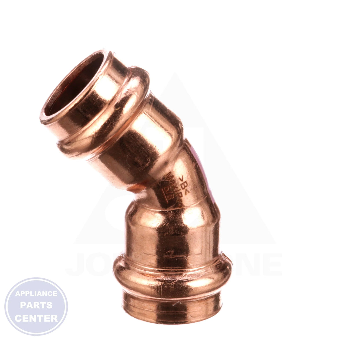 ZOOMLOCK® MAX Press-to-Connect Refrigerant Fitting MZK-45E10-HNBR - Side view with 5/8" elbow and 45° angle