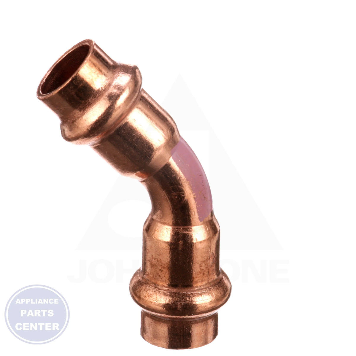 ZOOMLOCK® MAX Press-to-Connect Refrigerant Fitting MZK-45E6-HNBR - Side view with 3/8" Elbow 45° specs