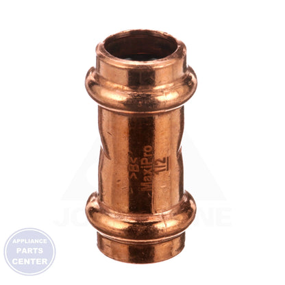 ZOOMLOCK® MAX Press-to-Connect Refrigerant Fitting MZK-C8-HNBR - Side view with 1/2" coupling specs