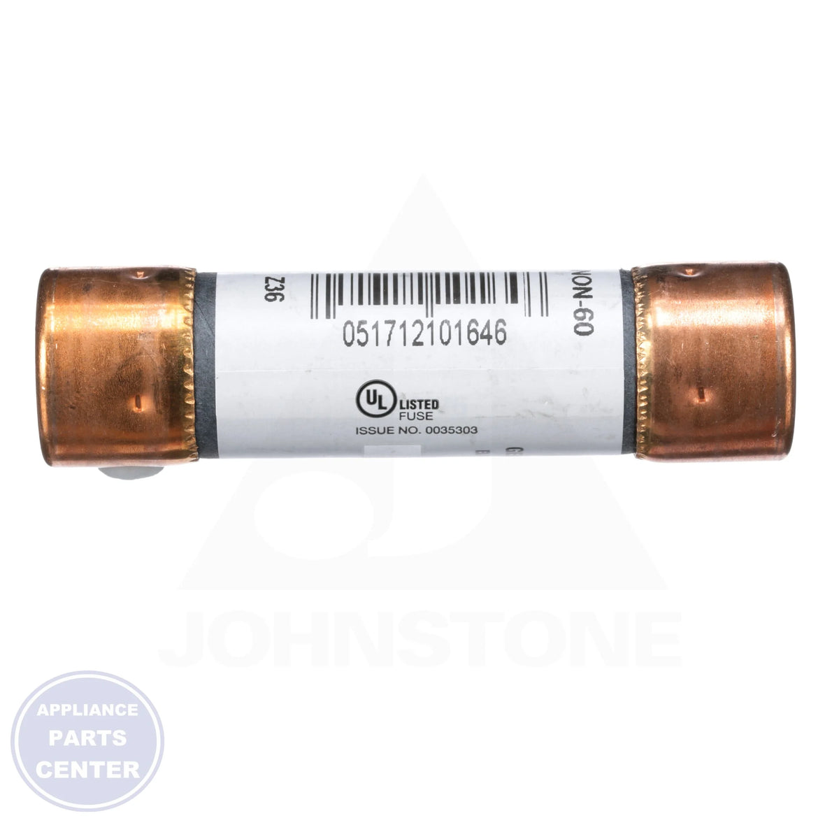 Non-Renewable Cartridge Fuse 30 Amp Non-30 - Side view with 2" length and 9/16" diameter