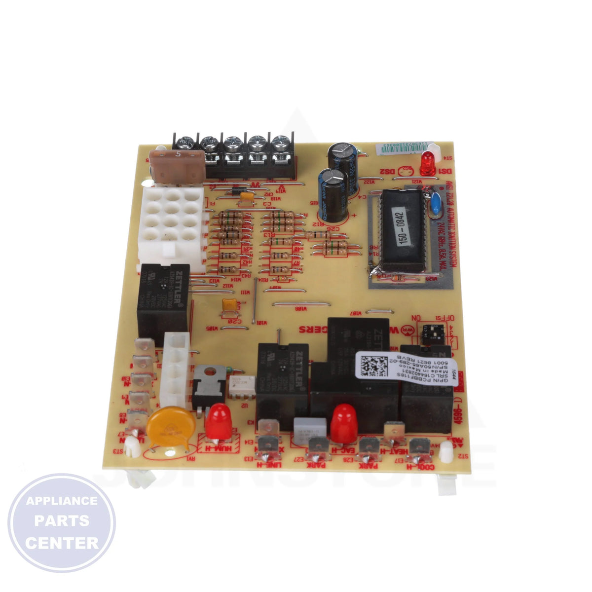 Control Board PCBBF118S - Side view with precise measurements