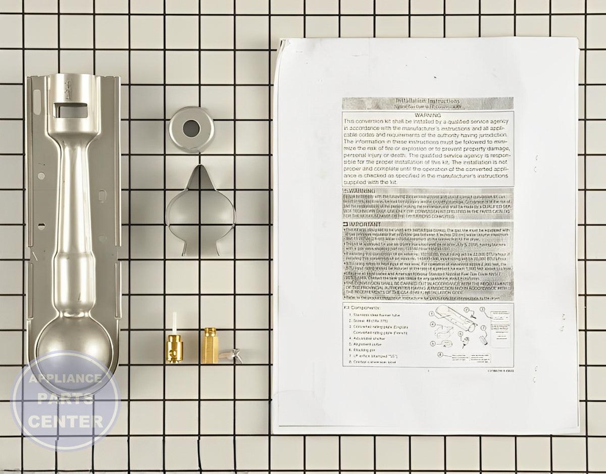 FRIGIDAIRE LP CONVERSION KIT PCK4200 - Main view showing gas burner & control valve for WCI Dryers