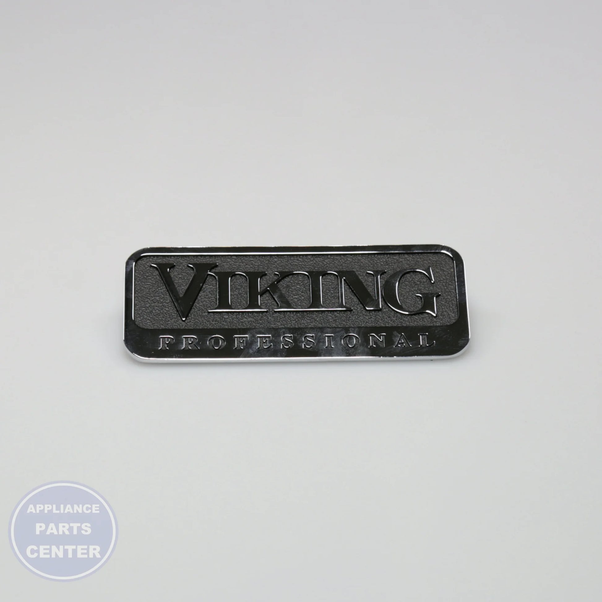 VIK PE010016 LOGO BADGE-BLACK AND CHROME - Main view showing sleek chrome and black finish for VIK models
