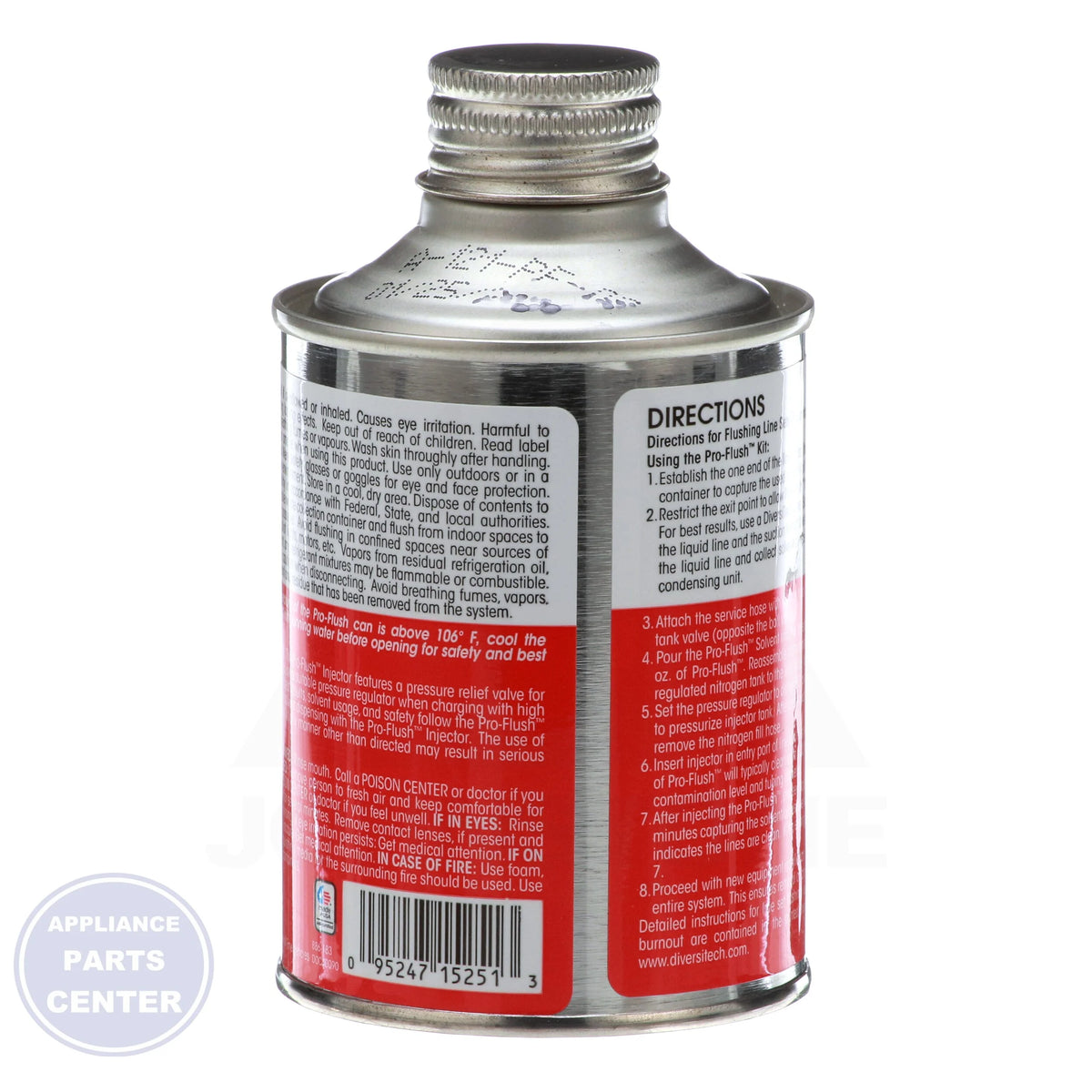 8 oz. Pro-Flush™ HVAC Flushing Solvent PF-08 - Side view with precise measurements