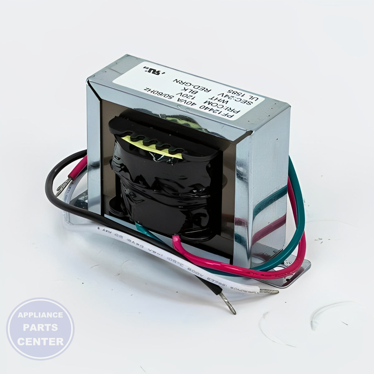 PACKARD FOOT MOUNT TRANSFORMER 120V TO 24V, 40VA - Side view with 40VA power capacity