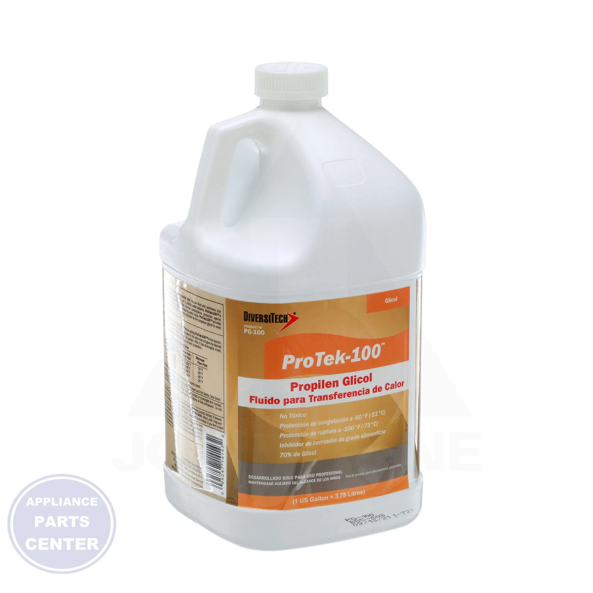 ProTek-100™ Glycol PG-100 - Side view with 1-gallon capacity and -100°F burst protection