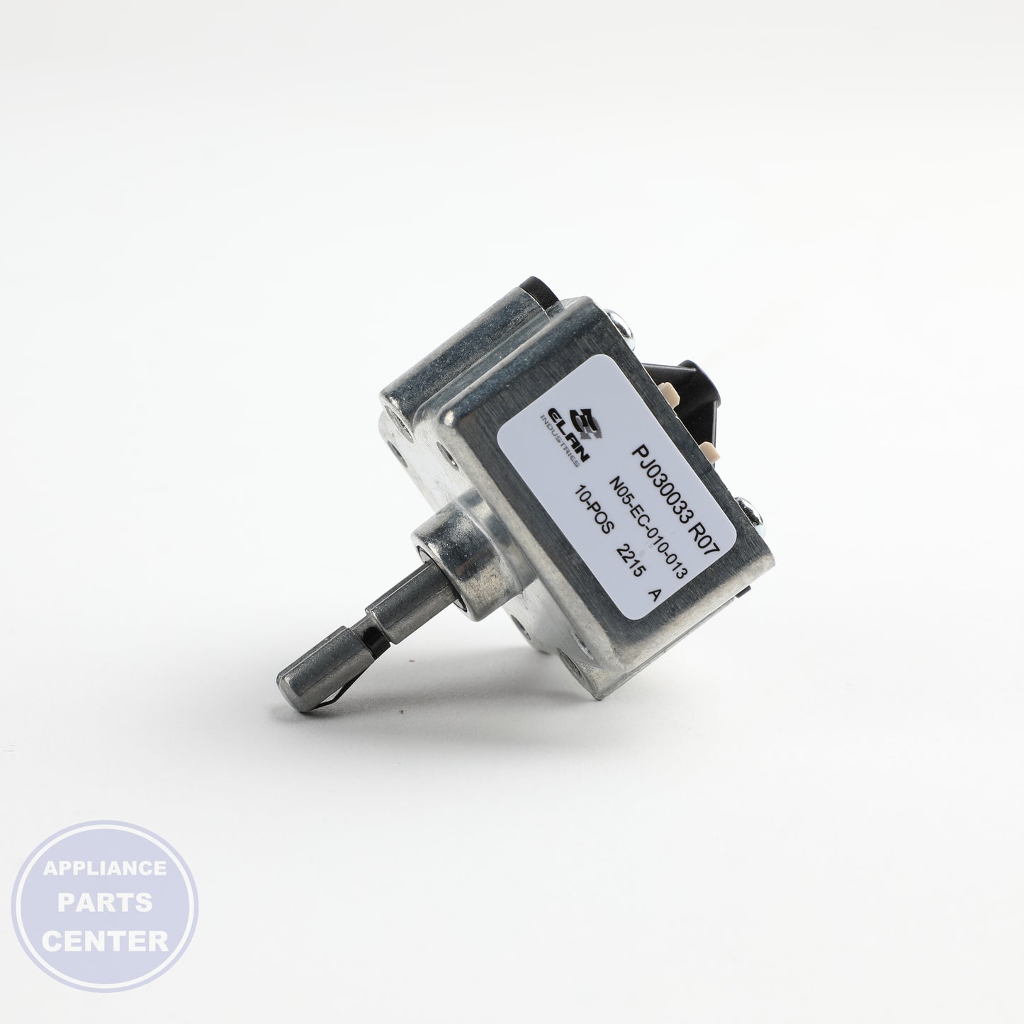 PJ030033 SELECTOR SWITCH 10 POSITIONS - Side view with precise measurements