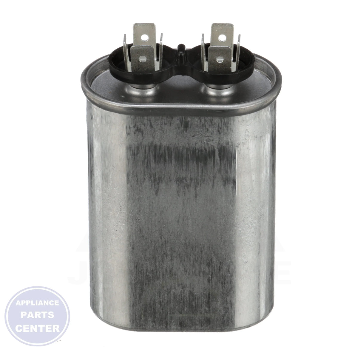 Motor Run Capacitor Oval POC15A - Side view with 15 MFD capacitance and 370V operating voltage