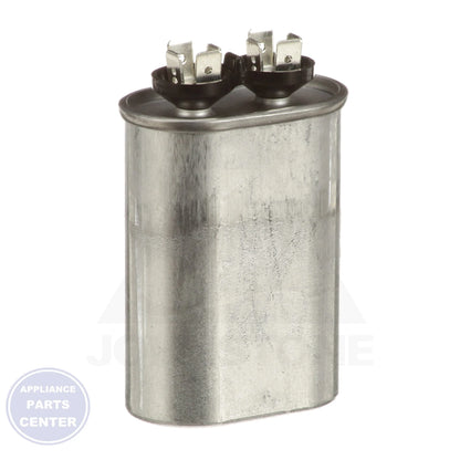 Motor Run Capacitor Oval POCF12.5A - Side view with 2.75" x 2.75" x 1.75" dimensions