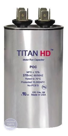 Titan HD Motor Run Capacitor Oval POCF35A - Main view showing dual 440/370 Volts for various models