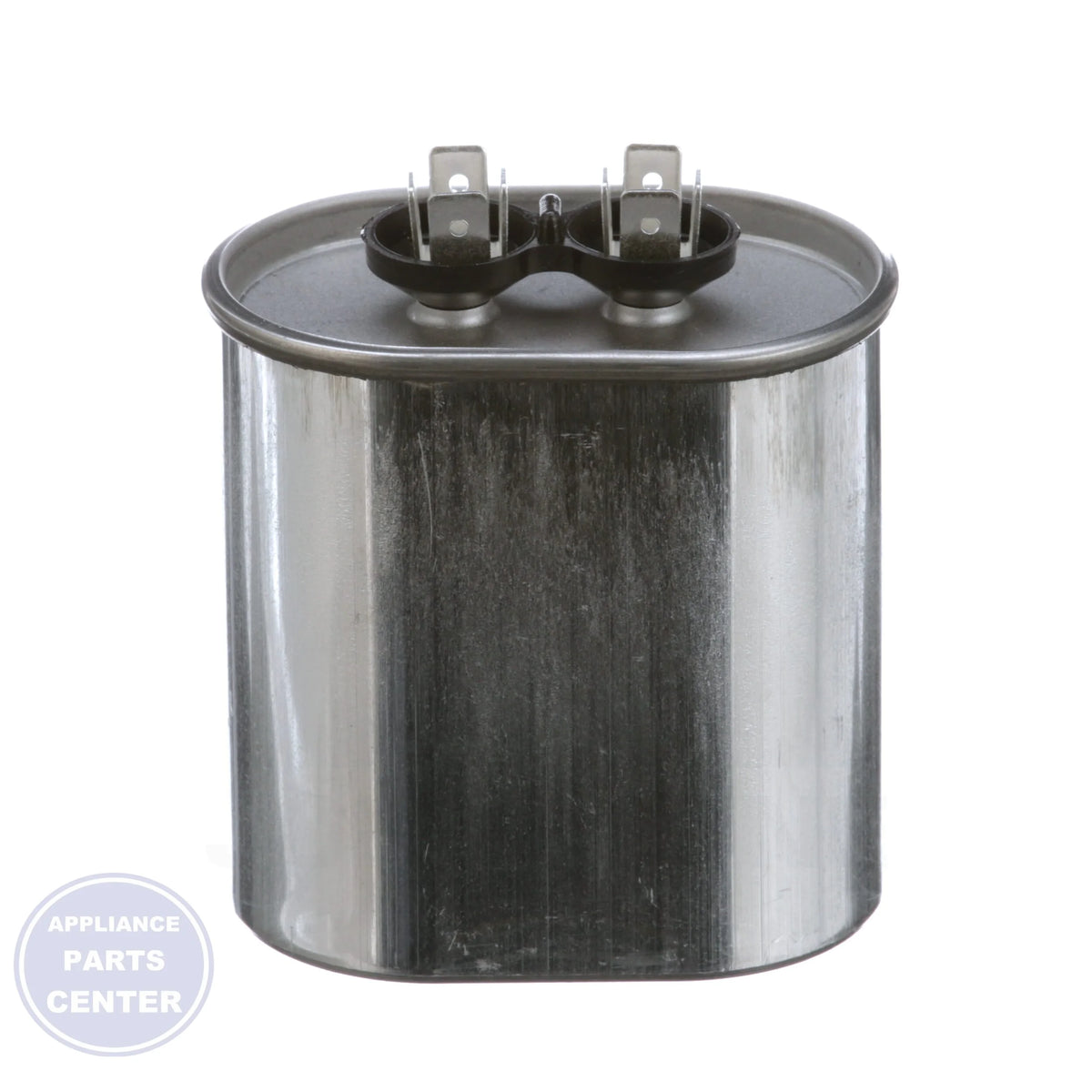 Titan HD Motor Run Capacitor Oval POCF55A - Side view with height 3.25" and width 3.50"