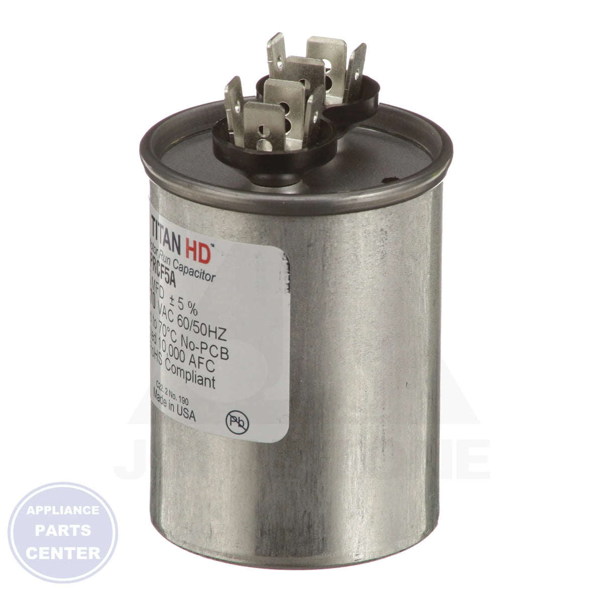 Titan HD Motor Run Capacitor Round PRCF5A - Detailed view of metalized polypropylene film technology