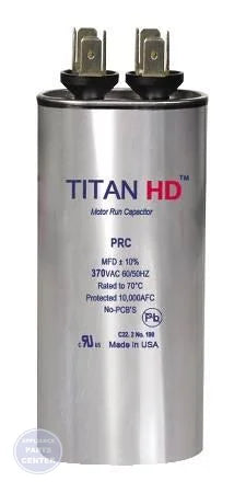 Titan HD Motor Run Capacitor Round PRCF70A - Main view showing aluminum case for G36-312 and G35-343