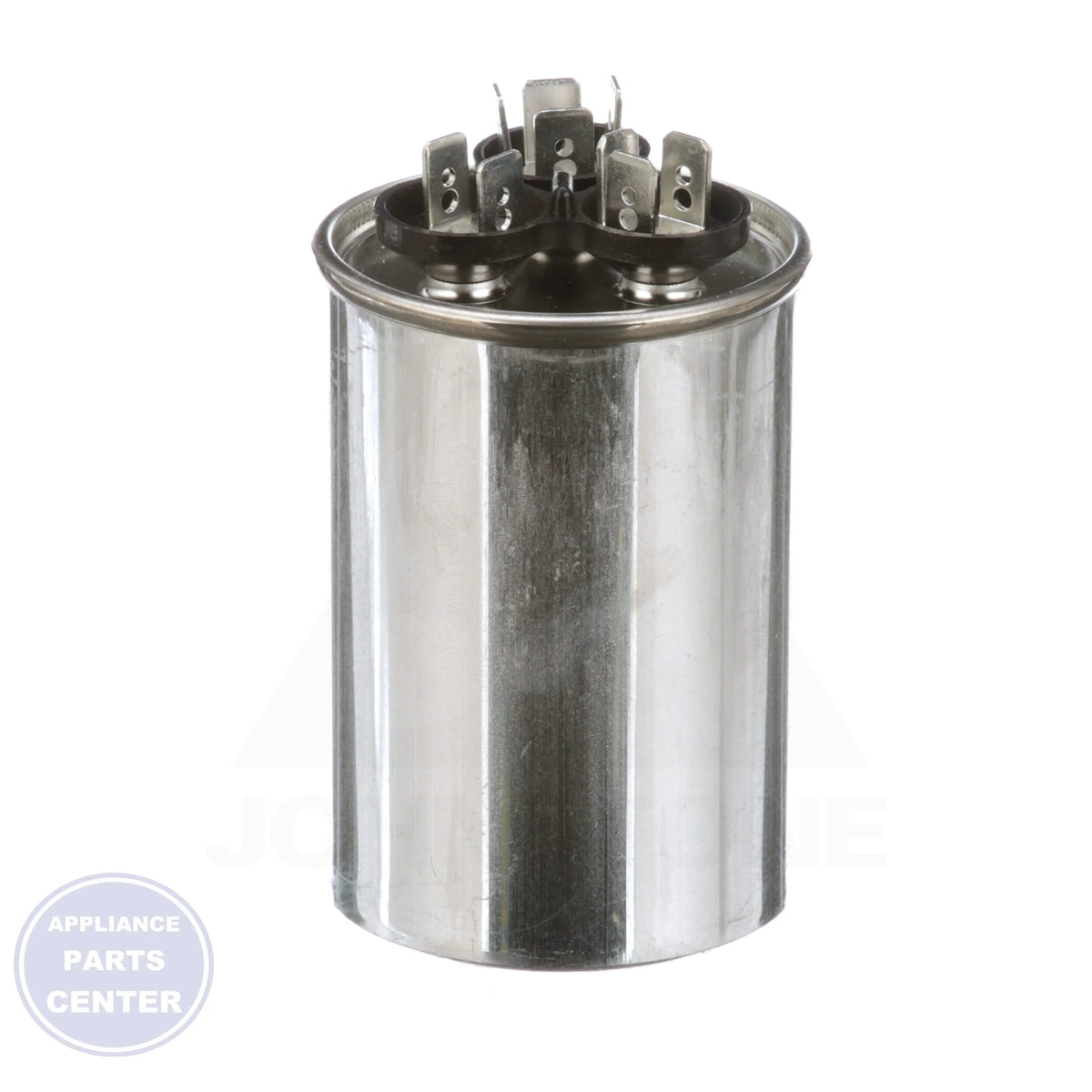 Dual Rated Motor Run Capacitor Round PRCFD255A - Side view with 25/5 MFD specs