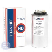 PACKARD TITAN HD RUN CAPACITOR 35+5 MFD 440/370 VOLT ROUND - Main view showing capacity for specific models