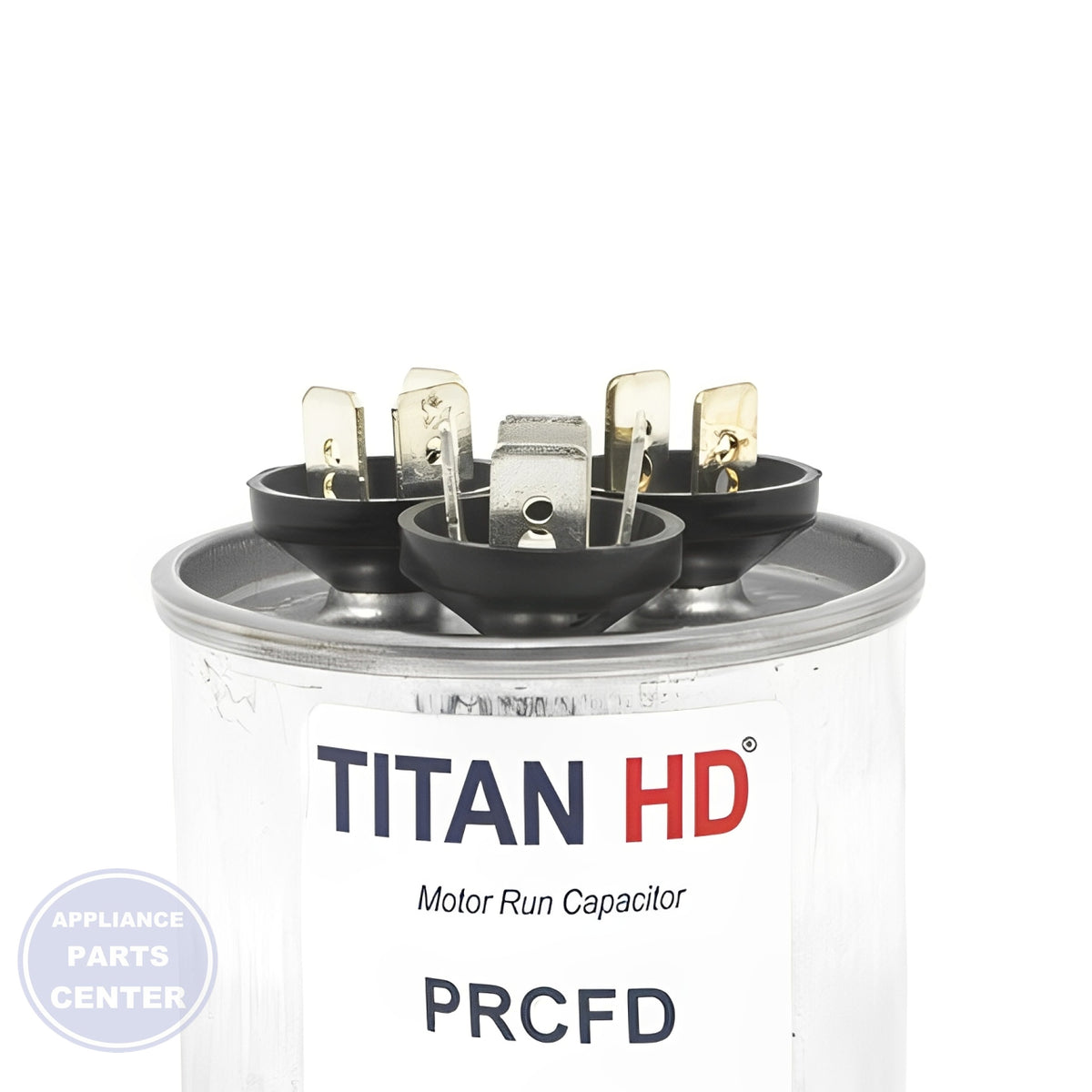 PACKARD TITAN HD RUN CAPACITOR 40+5 MFD 440/370 VOLT ROUND - Installation in [SpecificModel1] showing mounting points