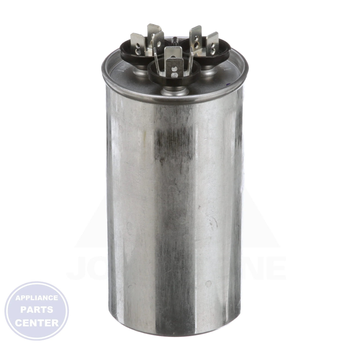 Titan HD™ Dual Rated Motor Run Capacitor Round PRCFD4575A - Side view with 2.5" Diameter and 3.75" Height specs