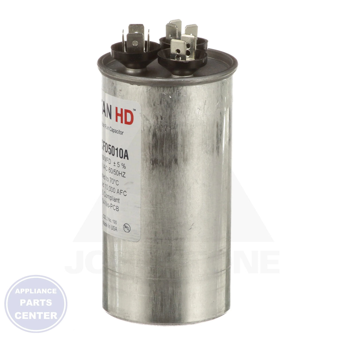 TITAN HD Run Capacitor Round PRCFD5010A - Detailed view of 60,000 hours operation life