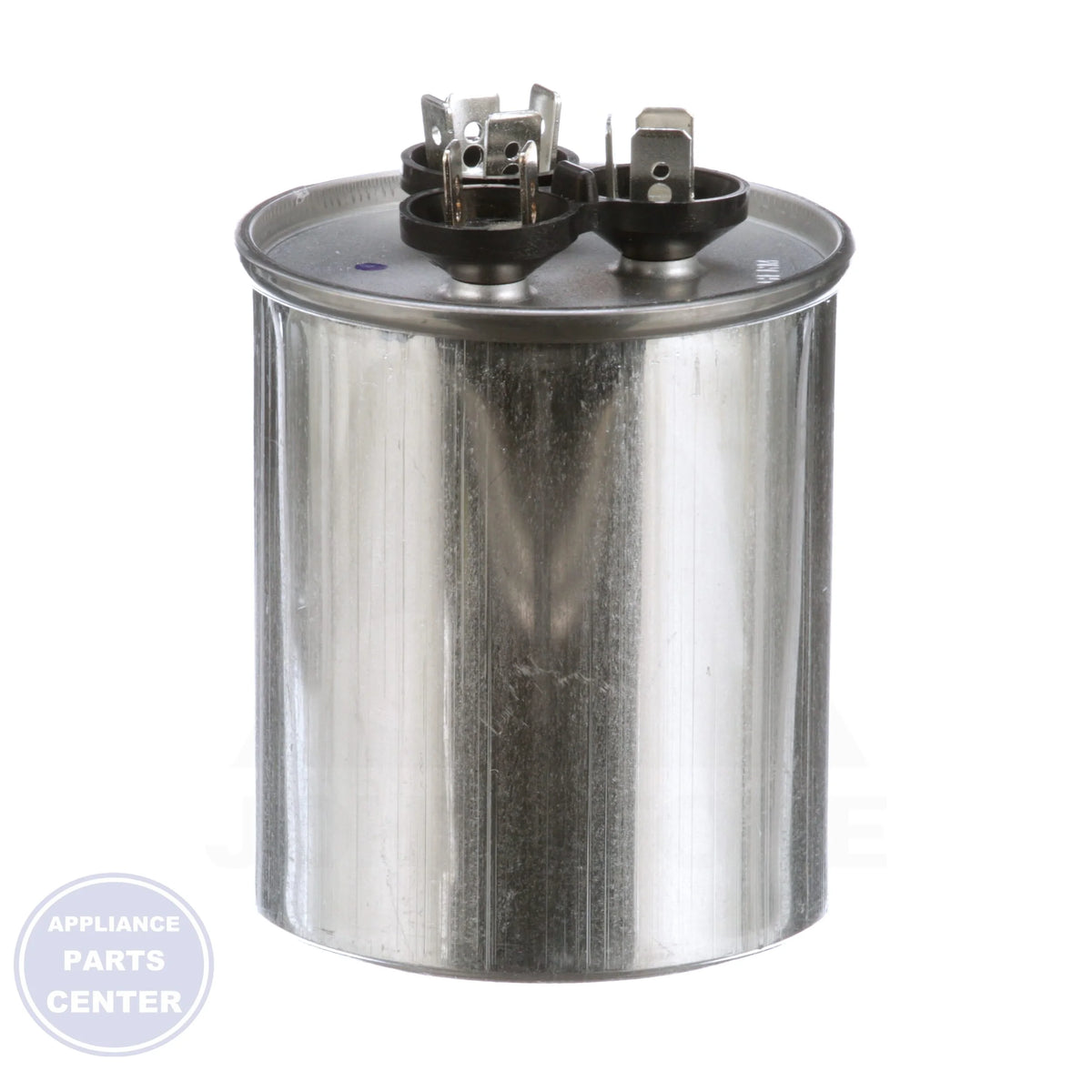 Titan HD™ Dual Rated Motor Run Capacitor Round PRCFD605A - Side view with 2.5" diameter and 3.75" height specifications