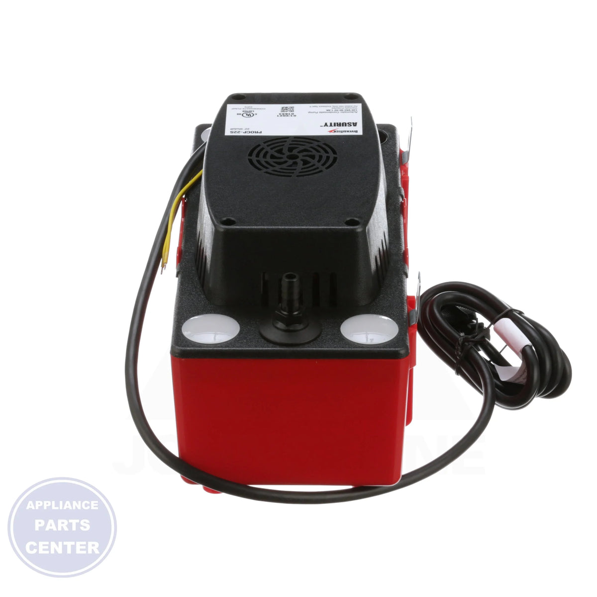 Asurity Pro Series Condensate Pump PROCP-22S - Side view with 22' shutoff and safety switch