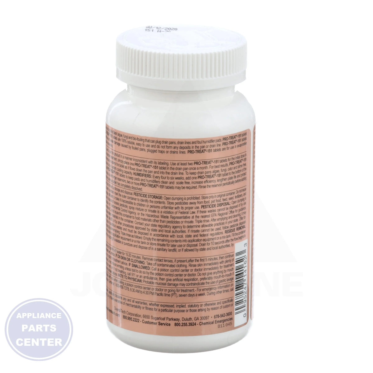 Pro-Treat 151 Pan Tabs PROTREAT-151 - Side view with 100 tablets pack