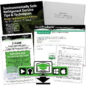 [Brand] EPA Section 608 Study Course Qwik608® QT3009 - Main view showing interactive software for [specific models]