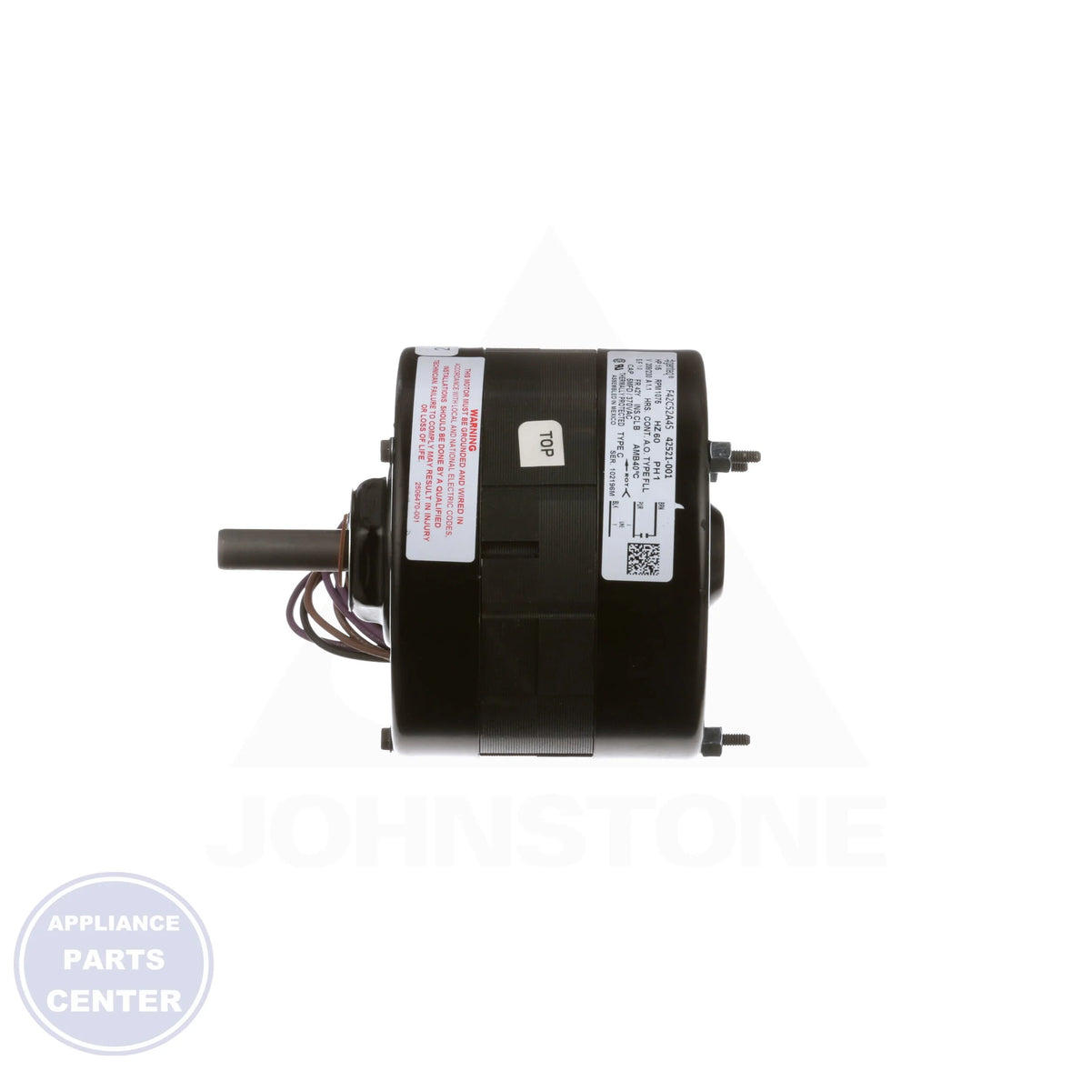 Motor Condenser Fan R107025-01 - Detailed view of 1/5 HP motor with 1075 RPM