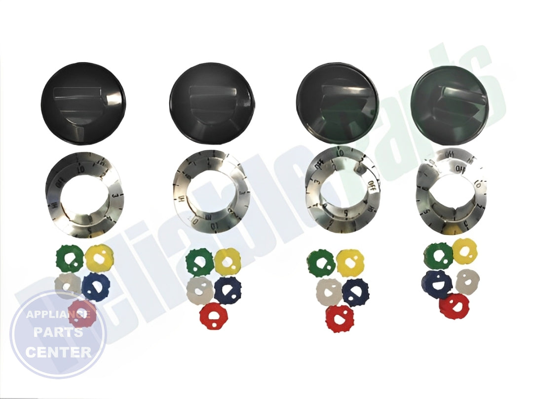 SUPCO KNOB KIT BLACK - Side view with precise measurements and specs