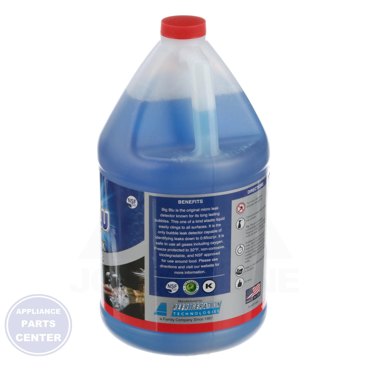 Big Blu® High Temp. Leak Reactant RT100G - Detailed view of pinpointing leaks up to 0.65 oz./year