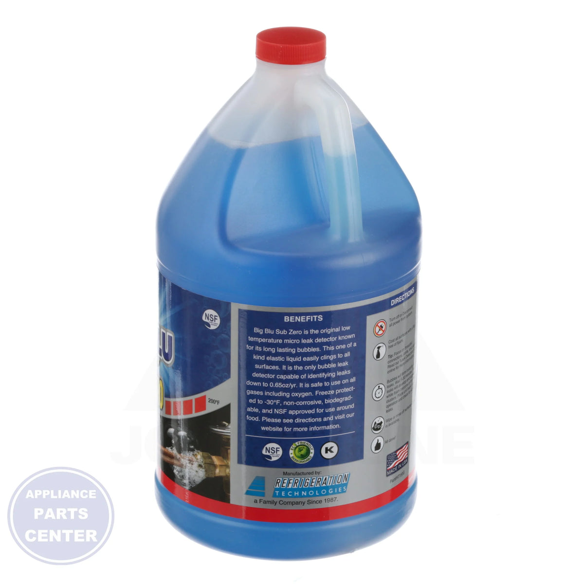 Super Blu® HLow Temp. Leak Reactant RT150G - Detailed view of detecting leaks as small as 0.65 oz/year